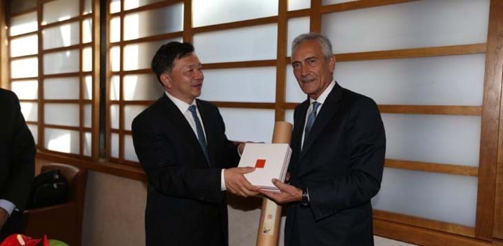 Collaborazione Italia-Cina: scambio di lettere tra Gravina e Shen Haixiong