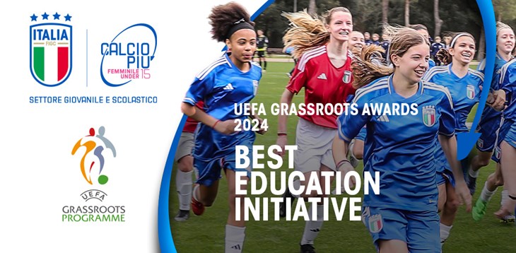 Calcio+ premiato con l'UEFA Grassroots Award. Gravina: