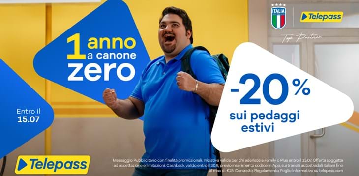 Con il concorso Telepass vinci fino a 5 anni di pedaggio autostradale in Italia. Tutte le iniziative per vivere un’estate azzurra
