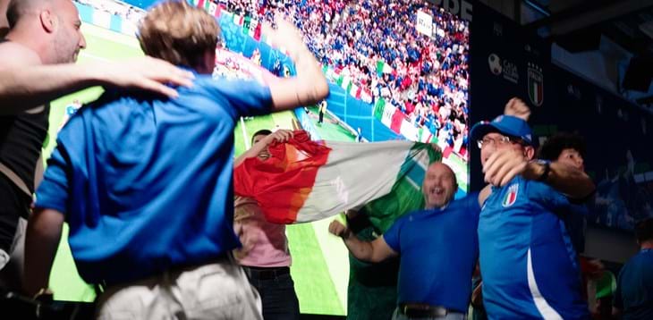 Unbridled joy at Casa Azzurri after Zaccagni’s goal