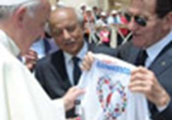 La squadra azzurra in udienza dal Papa insieme alla Lega Pro