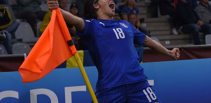 Daniela Sabatino nel gotha del calcio grazie al gol realizzato all’Europeo contro la Svezia
